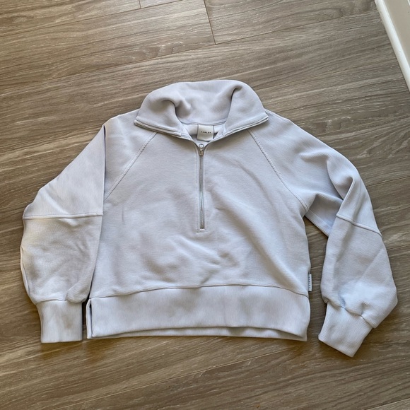 Varley Women’s Milano Half Zip Sweatshirt Sz S Light Blue EUC - Picture 7 of 15